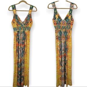 eei New York Vibrant Abstract Printed Vacation Maxi Dress Size 10